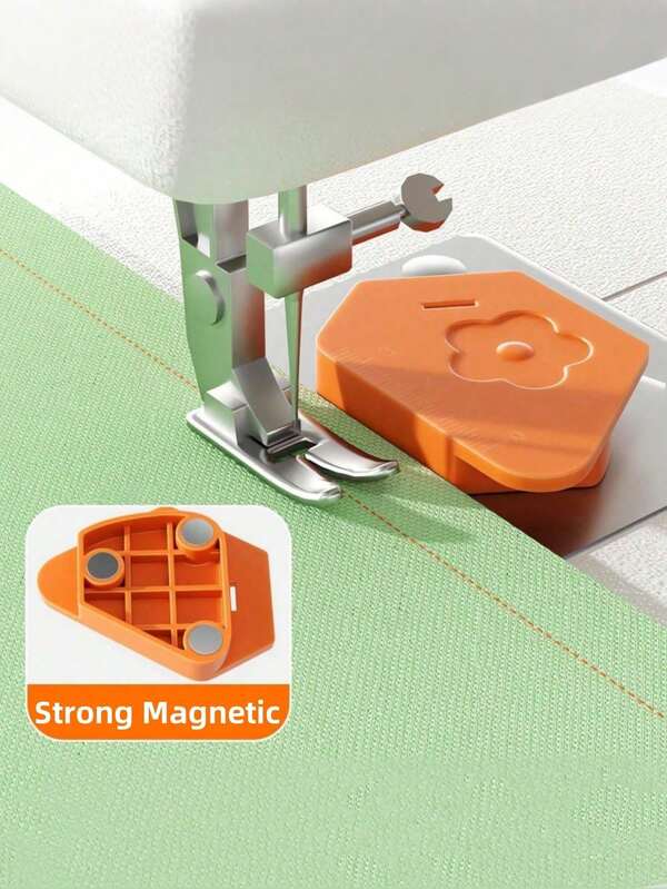 1pc Magnetic Sewing Machine Guide, Magnetic Sewing Guide Ruler, Polygonal Hem Magnetic Positioning Tool With Scale, Professional Sewing Supplies And Accessories, Magnetic Sewing Seam Guide, Strong Magnetic Sewing Positioning Tool With Scale, Universal Sewing Machine Accessory, Sewing Accessories And Supplies For Sewing Machine Magnetic Seam Guide, Polygonal Seam Guide. Sewing Machine Guide, Random Color And Style