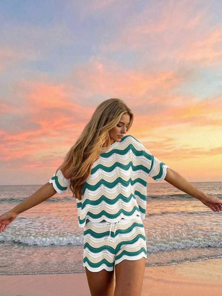 Women's Spring European And American Fashion Hollow Crochet Knit