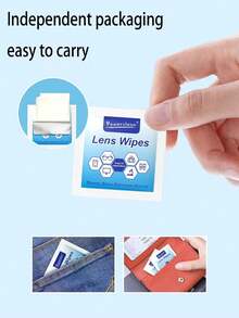 100pcs Anti-Fog Lens Wipes, Disposable Glasses Cloths, Quick-Drying Lens Wipes, Suitable For Swimming/Ski Goggles, Camera/Phone/Computer Screens/Bulb Cleaning, Suitable For Home/Travel, Convenient Single Packaging - Multicolor - View 6