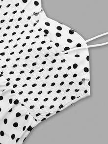 一件女士休闲无袖荷叶边下摆上衣，优雅法式简约纯白色吊带短款背心，修身剪裁，适合度假和通勤，轻盈系带吊带衫，Y2K性感紧身曲线上衣，适合春、夏、秋季穿着。 - 彩色 - 查看 6