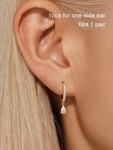 Bộ 3 khuyên tai đính đá Cubic Zirconia hình giọt nước mạ vàng 18K và khuyên tai vòng nhỏ, không gây dị ứng, có thể đeo chồng lên nhau, quà tặng khuyên tai dễ thương cho phụ nữ và bé gái. - Nhiều màu - Xem 14