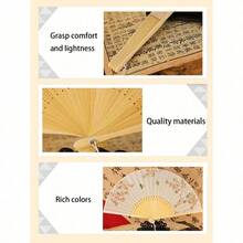 1pc Retro Folding Fans,Tassel Handheld Bamboo Fans,Haitang Fan,Bamboo Fan,Painted Fans,Foldable Hand Fan,Wedding Hand Fan,Party Hand Fan,Decorative Fan,Elegant And Casual Style, Mother's Day Gifts,Birthday Gifts,Back To School Season Gifts - 1PC - Xem 9