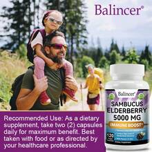 Sambucas Elderberry Capsules, Suitable For Both Men And Women, Each Serving Contains 5000 Mg Of Elderberry Extract, Vitamin C, And Zinc. An Immune And Energy Support Formula, 120 Capsules. - 1 瓶 - 查看 4