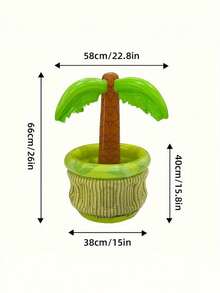 Inflatable Hawaiian Coconut Tree Beer Cooler - Green & Yellow Tropical Pool Party Decor, Summer Coconut Tree Oversized Pvc Inflatable Ice Bucket, Outdoor Swimming Pool Party Beer And Beverage Bucket Party Decoration,Durable Pvc Drink Bucket With Ice Capacity Birthday Celebrations, Beach Accessory, Hibiscus Pattern, Textured Surface - View 11