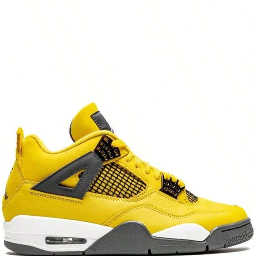 Nike Air Jordan 4 Retro Sneakers - Authentic Iconic Basketball Shoes | Viral 2026 Men's High-End Retro Streetwear | Premium Leather & Mesh Performance Trainers | Classic Air Cushioning & Support Wings | Legendary Designer Athletic Footwear - Lightning (2021) - 查看 1