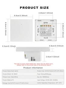 EU Standard ZigBee Smart Wall Switch - 1/2/3/4 Gang, No Neutral Wire Required, Quick Modular Installation, Tempered PC Panel, 600W Per Gang, Compatible With Alexa/Tuya/Smart Life App For Remote Control, Scheduling, Backlit Switch, Requires Gateway - Multicolor - View 4