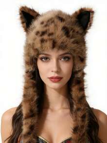 Mũ len giả lông thú hình tai cáo dễ thương, cá tính, mang phong cách Y2K độc đáo dành cho nữ mùa thu đông, giữ ấm tai, thích hợp cho đạp xe, đi biển, mùa hè. - A - Xem 3