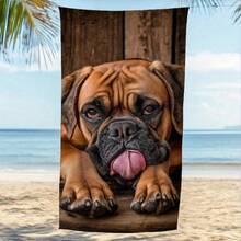 Extra Large, Super Absorbent Beach Towel With Elegant Pug Print, Comfortable Quick-Dry, Thick & Soft, Sand-Free, Ideal For Men And Women At Beach, Pool, Swimming, Bathing, Travel, Picnic And Camping - 1 - View 3