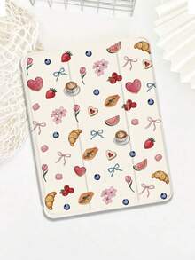 蝴蝶结蝴蝶结水果图案极简平底手机壳 - 米色 - 查看 2