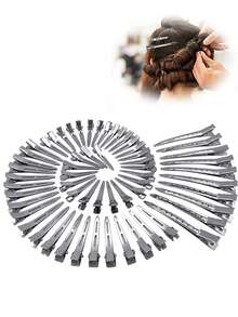 Bộ 60/30/20/10 kẹp định hình tóc mái kiểu miệng vịt, kẹp tạo kiểu tóc chuyên nghiệp, kẹp uốn và nhuộm tóc tại salon, kẹp uốn tóc liền mạch, kẹp tóc cá sấu lò xo kim loại. - kẹp - Xem 2