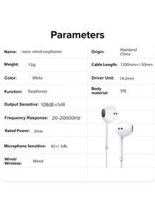 兼容的有线耳机，Type-C电子耳塞，3.5mm圆形插头，USB-C耳塞，带立体声低音的手机/电脑耳机 - 查看 11