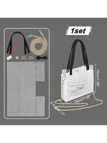 Kit de herramientas completo para hacer bolsos tejidos, incluye lona de malla negra, correas, agujas y hebillas - Juego de manualidades para hacer bolsos DIY, adecuado para regalos creativos, regalos navideños, de Halloween y de artesanía hecha a mano de GLOBLELAND - 1 juego - Ver 11