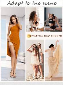 2pcs Women Shapewear Shorts, Friction-Free Seamless Panties, Slip Shorts Lining For Dresses - Multicolor - View 2