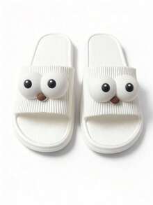 Dép đi trong nhà thoải mái, độc đáo với thiết kế hình mắt, dành cho cả nam và nữ, chất liệu EVA | Mềm mại và thoải mái | Siêu nhẹ và chống trơn trượt | Dép đi trong nhà thời trang | Dép đi trong nhà vui nhộn dành cho cả nam và nữ - trắng - Xem 13