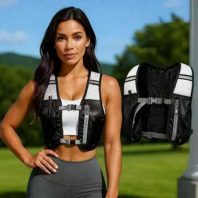 1pc Lightweight Running Vest Backpack, With Zipper Water Bottle Pocket, Running Phone Pouch, Outdoor Hiking Vest Bag, Cycling Vest Bag, Compact Sports Storage Backpack With Water Bottle Holder, Ergonomic Design, Breathable Mesh, Suitable For Hiking, Cycling, Fitness, Ideal For Running, Trekking, Mountaineering, Compact And Durable For Long-Distance Activities