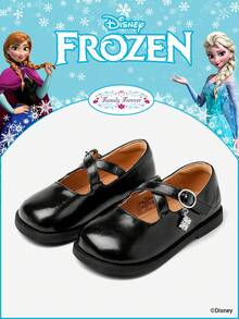 Disney 1双冰雪奇缘授权合作款儿童鞋，适合日常穿着、节日庆典、运动、户外活动，舒适防滑，透气（儿童平底鞋、女童鞋、公主鞋、女王鞋） - 黑色 - 查看 1