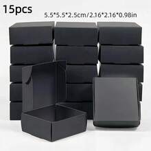 15 hộp quà mini bằng giấy Kraft trang nhã, kích thước 2.56"X2.56"X1.18"/2.16"X2.16"X0.98", thích hợp đựng mặt dây chuyền, trang sức, quà tặng Ngày Valentine, Ngày của Mẹ, đám cưới, kỷ niệm, ngày lễ, tiệc Giáng sinh. - Xem 15
