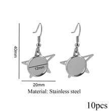 Bộ 10 móc tai bằng thép không gỉ mạ vàng 18K hình trái tim, hình tròn và hình ngôi sao, kèm chốt cài kiểu lồi 12mm, dùng để tự làm khuyên tai và trang sức. - khay đựng bông tai - Xem 10