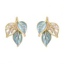 1pair, Premium And Unique Oil Drop Leaf Earrings, Fashionable And Niche Artistic Versatile Earrings - Multicolor - View 7