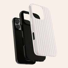 Pink & White Striped Phone Case, Compatible With IPhone 17/16/15/14/13/12/11 Pro Max - 款式1(1件) - 查看 3