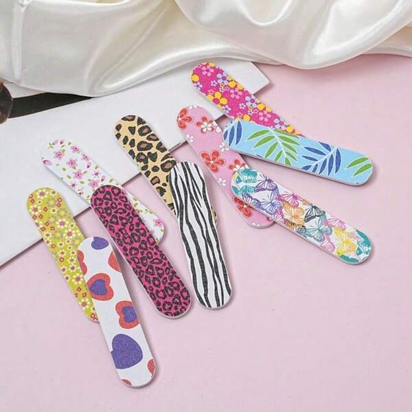 10Pcs Perfect Party Favor Nail File Set – Adorable Mini Buffers, Ideal For Weddings, Birthdays And Holiday Gifting. These Practical Nail Files Serve As Essential Household Items And Professional Manicure Tools, With The Cute Mini Design Making Them Perfect For Gifting On Various Occasions, While Also Functioning As Handy Nail Care Tools For Daily Use.
