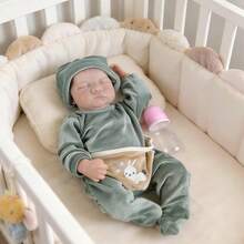 1个18英寸仿真全乙烯基娃娃，逼真重生娃娃 - 手绘头发，完美伴侣礼物，生日礼物，游戏屋玩具 - 綠色 - 查看 2