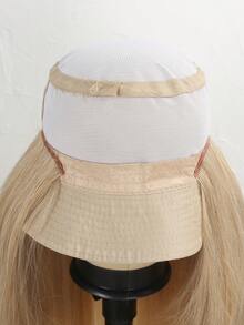 24 Inch Golden Long Straight Wig With Integrated Bucket Hat, Heat Resistant Wig, Suitable For Daily Wear - Gold - View 6