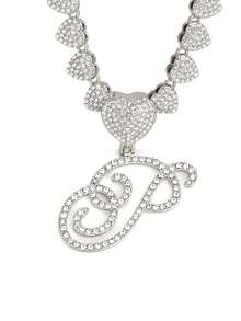 字母吊坠项链 迈阿密链条项链 女士嘻哈镶钻字母吊坠项链 珠宝礼物 - 愛心字母項鍊 - 查看 63