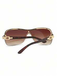 1 pieza Gafas de moda futurista estilo Y2K con montura envolvente, accesorios de playa para mujeres. estilo Y2K para festival de música, vacaciones en la playa, al aire libre, viajes. Montura envolvente de estilo Y2K oversize para festival de música, estilo preppy para volver al colegio - Multicolor - Ver 4