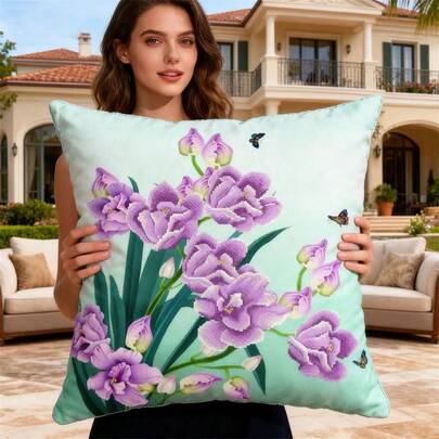 SNA 2026 New 5D Cross Stitch Cushion Cover Kit, DIY Handmade Embroidery Printed Cushion Cover Painting Accessories, Fabric, DIY Craft Embroidery Set, Cross Stitch Set, Crochet Set, Punch Needle Set, Sewing Accessories, Sewing Kit, Embroidery Thread, Craft Supplies, Embroidery Needles, Sewing Pattern, Crochet Craft Supplies, Beginner Sewing Pattern