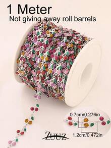 1米不锈钢可爱珐琅樱桃甜美链条，适用于DIY珠宝，女士女孩项链手链配件耳环制作 - 鏈條 - 查看 8