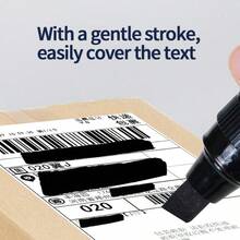 Bút đánh dấu bảo vệ thông tin cá nhân, đầu bút rộng 6mm/12mm/20mm/30mm, dùng để che phủ thông tin nhạy cảm trên phiếu giao hàng, văn phòng, nhà riêng, giao đồ ăn, bút đánh dấu chống rò rỉ mực. - Bút vẽ riêng tư - Xem 5