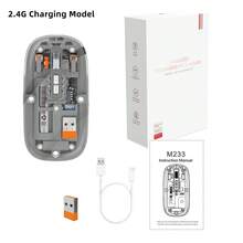 Ratón inalámbrico transparente M233 de 3 modos, 2.4G inalámbrico y BT5.1, batería recargable de 500mAh, silencioso - Ver 16
