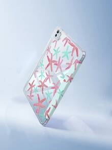 1pc Cute Cartoon Tricolor Starfish Double-Sided Acrylic Transparent Crystal Back Cover, Shock-Resistant And Durable, Suitable For IPad 7th, 8th And 10th Generation (10.2 Inch). It Has A Built-In Pen Slot And Supports Sleep/Wake Function. An Ideal Gift For Halloween And New Year. - Multicolor - View 3