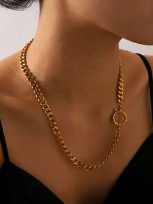 1件经典链项链，女士时尚嘻哈风颈链，吸睛派对饰品，礼品之选 - 項鍊 - 查看 1