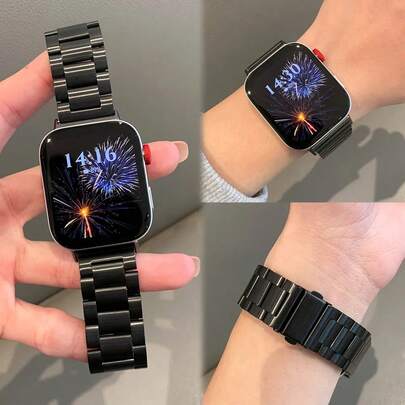 1 pieza Banda compatible, Correa de metal negro, Banda ajustable de acero inoxidable, Compatible con Huawei Watch, Pulsera inteligente Fit 1/Fit 2/Fit 3/Fit 4/Fit4 PRO