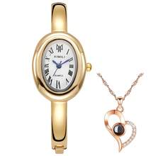 GUANQIN Bộ đồng hồ và dây chuyền sang trọng dành cho nữ thần, đồng hồ đeo tay mặt oval thanh lịch, dây chuyền pha lê hình trái tim, đồng hồ cơ thạch anh thời trang công sở sang trọng dành cho nữ, thích hợp cho Lễ Phục sinh, Halloween, Giáng sinh, Ngày của Mẹ, tựu trường, học sinh, sinh nhật, ngày lễ, Ngày Valentine, hẹn hò, công sở, đeo hàng ngày, quà tặng, lễ hội âm nhạc, mùa cưới. - Vàng và trắng - Xem 9