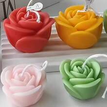 3pcs Rose Flower Shaped Aroma Stone Silicone Mold Set, Handmade DIY Fragrance Stone Decor Mold, Multiple Patterns, Non-Stick Easy Demold - White - View 4