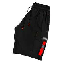 Men's Streetwear Cargo Shorts, Ripfire Techwear Tactel Fabric, With Buckle And Elastic Adjustment. - 橘色 - 查看 1