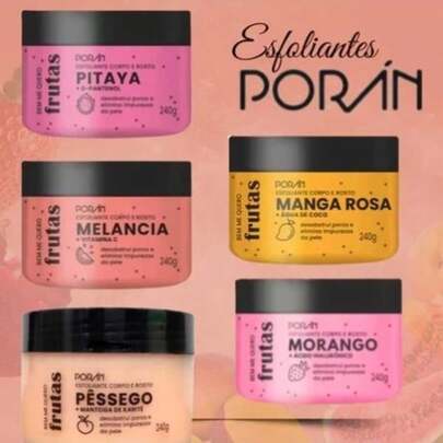 Esfoliante Corpo e Rosto de Frutas Porán Linha Bem Me Quero 240g Vegano