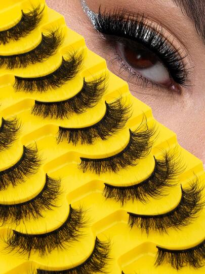 10 Çift Siyah Takma Kirpik, Doğal Kıvrımlı, Başlangıç Seviyesi İçin Uygun, Yeniden Kullanılabilir, Yumuşak ve Kolay Takılır, Göz Köşelerini Uzatmak İçin Günlük Kullanıma Uygun