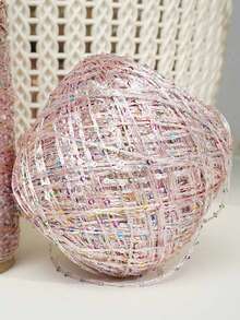 50克亮片纱线，具有闪亮效果，适合编织毛衣、帽子、DIY手工材料，也是情人节和母亲节礼物的理想选择。 - 1件粉紅色 - 查看 6