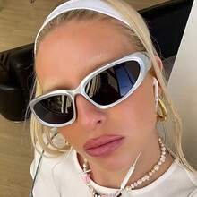 Y2K未来主义风格时尚眼镜，朋克风眼镜，适合音乐节、街头摄影、派对等场合。 - 銀色 - 查看 10