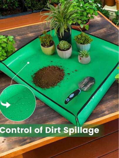 1pc Foldable Gardening Repotting Mat, Portable Indoor Planting Operation Pad, Suitable For Succulent Flower Pot Transplanting, Waterproof And Durable, Essential Gardening Tool Accessory