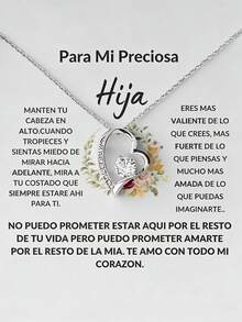 suteyi 致我最亲爱的女儿，永恒的爱，优雅的心形项链，配有黄铜吊坠，非常适合毕业典礼、母亲节、生日和婚礼。 - 銀色 - 查看 7