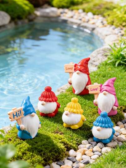 8pcs Resin Dwarf Figurines, Resin Dwarf Model Decorations, Ideal Gifts For Family And Friends, Handcraft, Decorations, Holiday Decor, Birthday Gifts, Desktop Decor