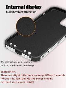 1个条纹闪光星形设计仿皮防震软手机壳，适用于苹果17 Pro Max/16 Pro Max/16 Plus/13 Pro Max/14 Pro Max/13/14/11/12 Pro/11/15 Pro、三星Galaxy S24 Ultra，扬声器孔设计，节日礼物 - 白色 - 查看 10