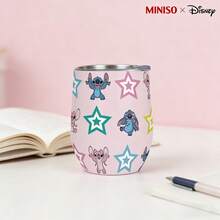 MINISO X Disney Lilo & Stitch & Angel Pink Star Pattern Insulated Stainless Steel Eggshell Tumbler With Lid,Double-Walled Vacuum Cup For Coffee,Wine,Drinks - Nhiều màu - Xem 3