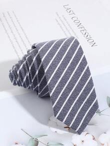 1条男士时尚休闲条纹领带，适合日常穿着、通勤、派对搭配 - 彩色 - 查看 12