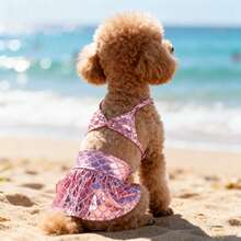 狗狗泳衣套装，宠物比基尼套装，中小型犬沙滩装 - 彩色 - 查看 8